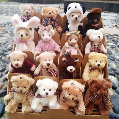 Kleurrijke of aangepaste ontwerp zacht speelgoed Teddy Bear sleutelhanger voor verjaardagscadeau