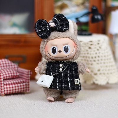 2025 New Design Labubu pop handgemaakt Decoratie doek Sweater Speelgoed Stof Kleurrijk Pak Set Labubu Cartoon Dress