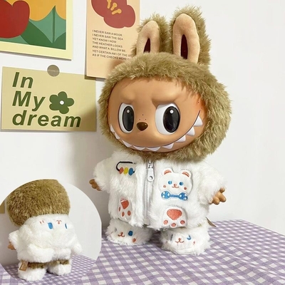 2025 Nieuw Design 15cm poppen doek Sweater speelgoed doek Kleurrijk Pak Set Labubu Cartoon Dress