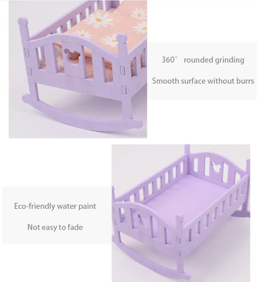 Houten poppenhuis Bed Baby Crib voor 6 inch Poppen Moet-hebben poppen accessoires voor kinderen