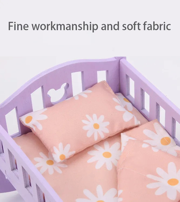 Houten poppenhuis Bed Baby Crib voor 6 inch Poppen Moet-hebben poppen accessoires voor kinderen