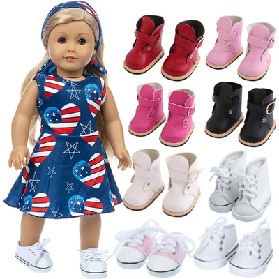 ODM Pop Accessoires 18 inch Amerikaanse meisje pop schoenen 45cm aantrekken winter schoenen pop schoenen